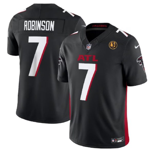 Men Atlanta Falcons #7 Bijan Robinson Black 2023 F.U.S.E. With John Madden Patch Vapor Limited Football Stitched Jersey