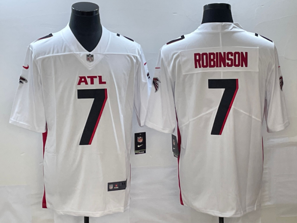 Men Atlanta Falcons #7 Bijan Robinson White 2023 Draft Vapor Untouchable Limited Stitched Football Jersey