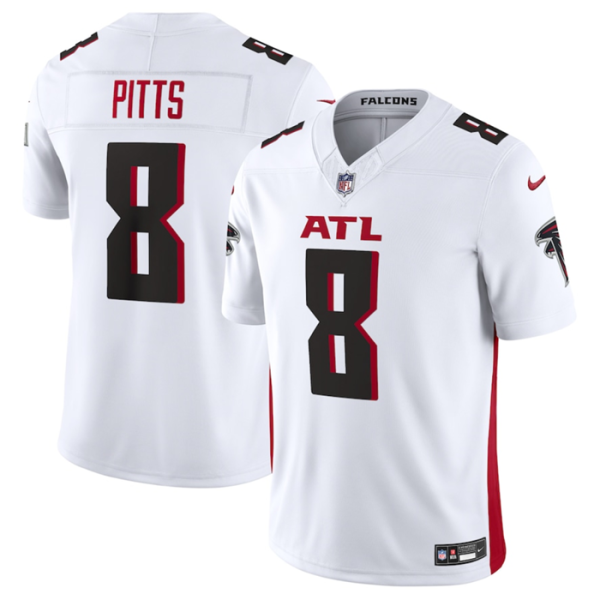 Men Atlanta Falcons #8 Kyle Pitts White 2023 F.U.S.E. Vapor Untouchable Limited Stitched Football Jersey