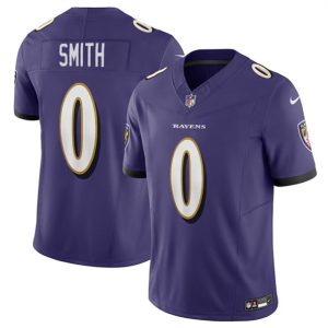 Men Baltimore Ravens #0 Roquan Smith Purple 2023 F.U.S.E. Vapor Limited Football Stitched Jersey