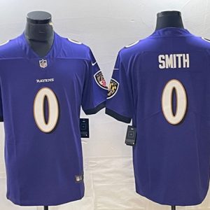 Men Baltimore Ravens #0 Roquan Smith Purple Vapor Untouchable Limited Football Stitched Jersey