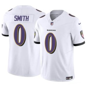 Men Baltimore Ravens #0 Roquan Smith White 2023 F.U.S.E. Vapor Limited Football Stitched Jersey