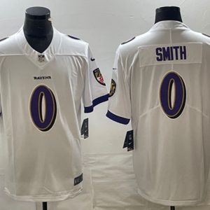 Men Baltimore Ravens #0 Roquan Smith White Vapor Untouchable Limited Football Stitched Jersey