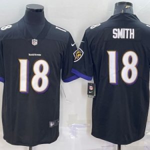 Men Baltimore Ravens #18 Roquan Smith Black Vapor Untouchable Limited Stitched Jersey