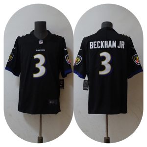 Men Baltimore Ravens #3 Odell Beckham Jr. Black Vapor Untouchable Football Jersey