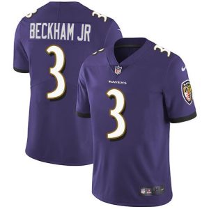 Men Baltimore Ravens #3 Odell Beckham Jr. Purple Vapor Untouchable Football Jersey