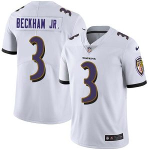 Men Baltimore Ravens #3 Odell Beckham Jr. White Vapor Untouchable Football Jersey