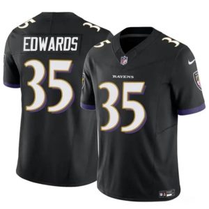 Men Baltimore Ravens #35 Gus Edwards Black 2023 F.U.S.E. Vapor Limited Football Stitched Jersey