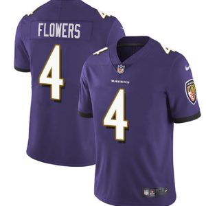 Men Baltimore Ravens #4 Zay Flowers Purple Vapor Untouchable Football Jersey