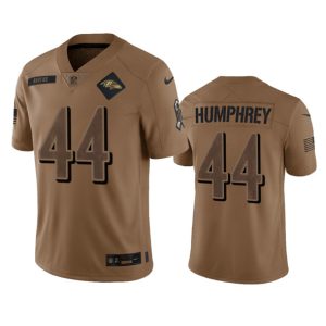 Men Baltimore Ravens #44 Marlon Humphrey 2023 Brown Salute To Service Limited Football Stitched Jersey