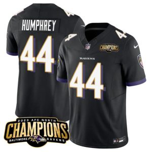 Men Baltimore Ravens #44 Marlon Humphrey Black 2023 F.U.S.E. AFC North Champions Vapor Limited Football Stitched Jersey