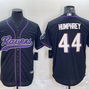 Men Baltimore Ravens #44 Marlon Humphrey Black With Patch Cool Base Stitched Baseball Jersey