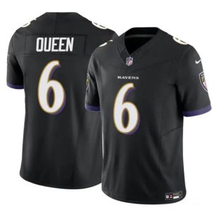 Men Baltimore Ravens #6 Patrick Queen Black 2023 F.U.S.E. Vapor Limited Football Stitched Jersey