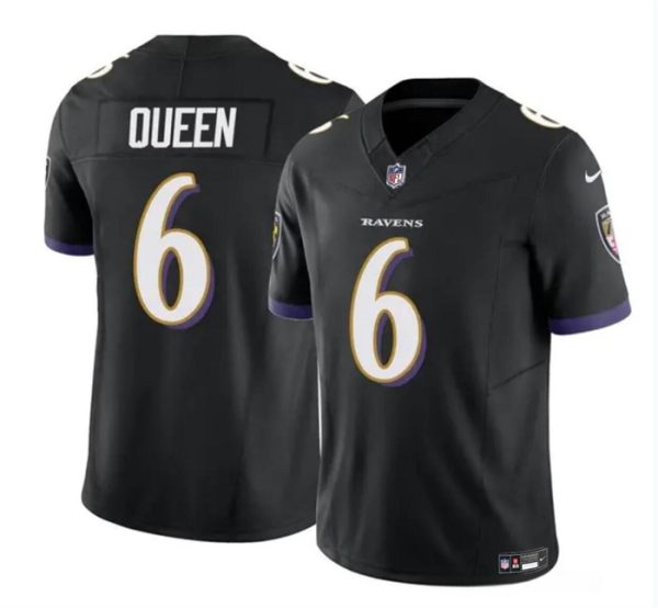 Men Baltimore Ravens #6 Patrick Queen Black 2023 F.U.S.E. Vapor Limited Football Stitched Jersey