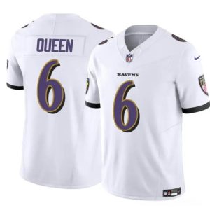 Men Baltimore Ravens #6 Patrick Queen White 2023 F.U.S.E. Vapor Limited Football Stitched Jersey