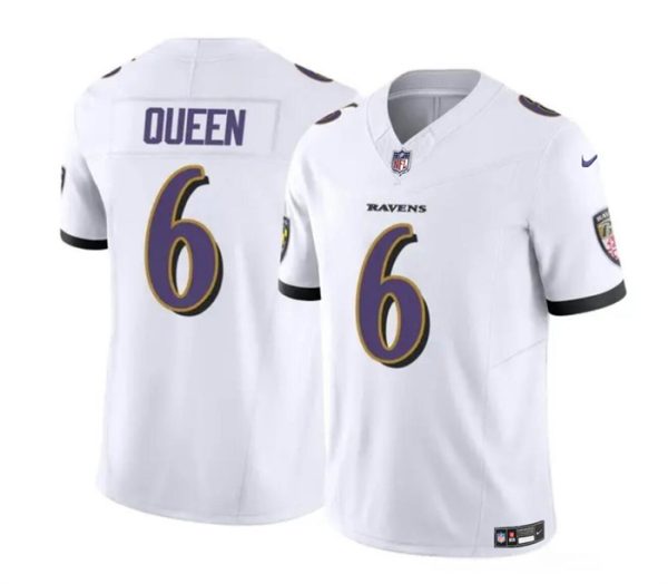 Men Baltimore Ravens #6 Patrick Queen White 2023 F.U.S.E. Vapor Limited Football Stitched Jersey