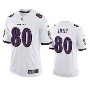 Men Baltimore Ravens #80 Isaiah Likely White Vapor Untouchable Limited Stitched Jersey