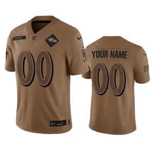 Men Baltimore Ravens Active Player Custom 2023 Brown Salute To Service Limited Stitched Jersey