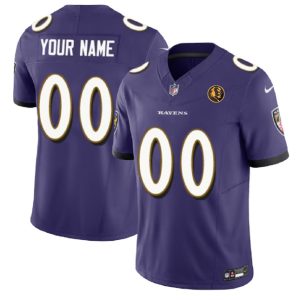 Men Baltimore Ravens Active Player Custom Purple 2023 F.U.S.E. With John Madden Patch Vapor Football Limited Jersey