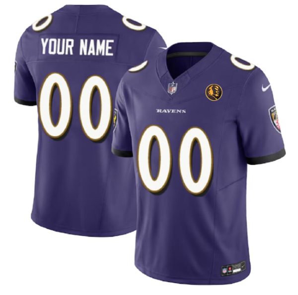 Men Baltimore Ravens Active Player Custom Purple 2023 F.U.S.E. With John Madden Patch Vapor Football Limited Jersey