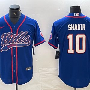 Men Buffalo Bills #10 Khalil Shakir With Patch Cool Base Stitched Baseball Jersey