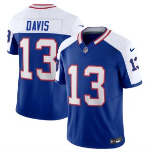 Men Buffalo Bills #13 Gabe Davis Blue/White 2023 F.U.S.E. Throwback Vapor Untouchable Limited Football Stitched Jersey