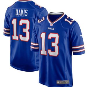 Men Buffalo Bills #13 Gabe Davis Royal Stitched Game Jersey