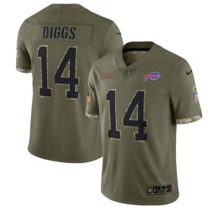 Men Buffalo Bills #14 Stefon Diggs 2022 Olive Salute To Service Limited Stitched Jersey