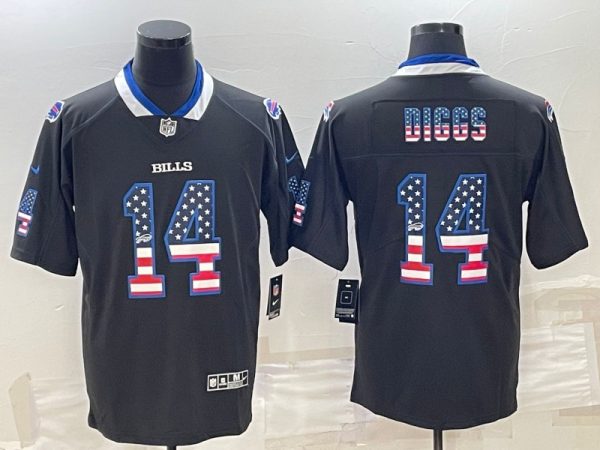 Men Buffalo Bills #14 Stefon Diggs Black 2018 USA Flag Fashion Limited Stitched Jersey