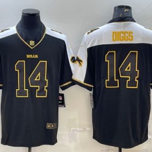 Men Buffalo Bills #14 Stefon Diggs Black Gold Thanksgiving Vapor Untouchable Limited Stitched Jersey