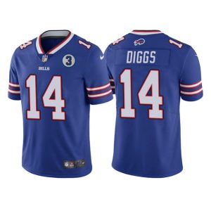 Men Buffalo Bills #14 Stefon Diggs Blue With NO.3 Patch Vapor Untouchable Limited Stitched NFL Jersey