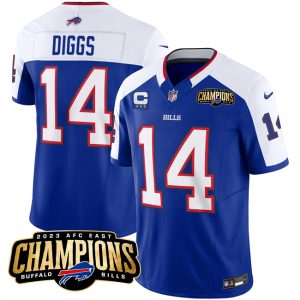 Men Buffalo Bills #14 Stefon Diggs Blue/White 2023 F.U.S.E. AFC East Champions With 4-star C Ptach Football Stitched Jersey