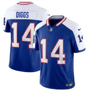 Men Buffalo Bills #14 Stefon Diggs Blue/White 2023 F.U.S.E. Throwback Vapor Untouchable Limited Football Stitched Jersey