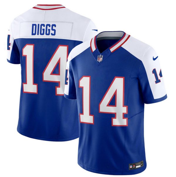 Men Buffalo Bills #14 Stefon Diggs Blue/White 2023 F.U.S.E. Throwback Vapor Untouchable Limited Football Stitched Jersey