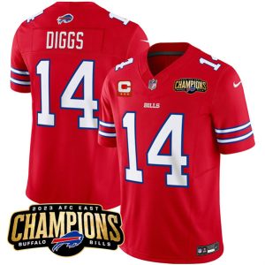 Men Buffalo Bills #14 Stefon Diggs Red 2023 F.U.S.E. AFC East Champions With 3-star C Ptach Football Stitched Jersey