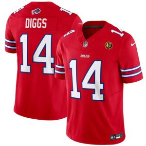 Men Buffalo Bills #14 Stefon Diggs Red 2023 F.U.S.E. With John Madden Patch Vapor Limited Football Stitched Jersey