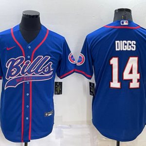 Men Buffalo Bills #14 Stefon Diggs Royal Cool Base Stitched Baseball Jersey