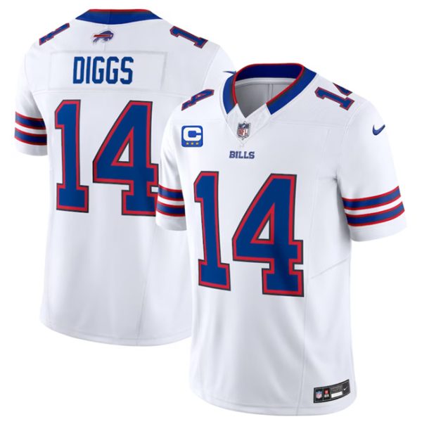 Men Buffalo Bills #14 Stefon Diggs White 2023 F.U.S.E. With 4-Star C Patch Vapor Untouchable Limited Football Stitched Jersey