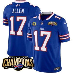 Men Buffalo Bills #17 Josh Allen Blue 2023 F.U.S.E. AFC East Champions With 4-star C Ptach Football Stitched Jersey