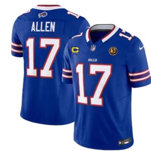 Men Buffalo Bills #17 Josh Allen Blue 2023 F.U.S.E. With 4-star C Ptach And John Madden Patch Vapor Limited Football Stitched Jersey