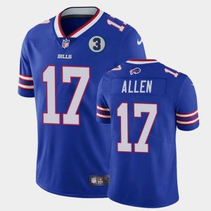 Men Buffalo Bills #17 Josh Allen Blue With NO.3 Patch Vapor Untouchable Limited Stitched Jersey