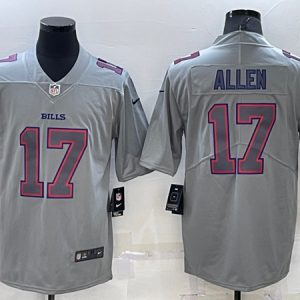 Men Buffalo Bills #17 Josh Allen Gray Atmosphere Fashion Stitched Jersey