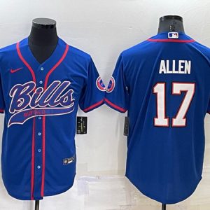 Men Buffalo Bills #17 Josh Allen Royal Cool Base Stitched Baseball Jersey