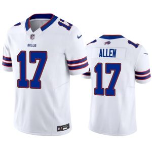 Men Buffalo Bills #17 Josh Allen White 2023 F.U.S.E. Vapor Untouchable Limited Stitched Jersey