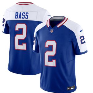 Men Buffalo Bills #2 Tyler Bass Blue/White 2023 F.U.S.E. Throwback Vapor Untouchable Limited Football Stitched Jersey