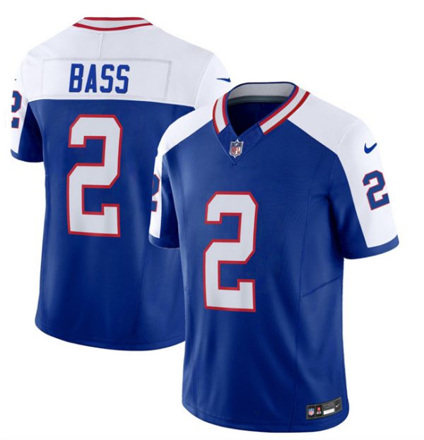 Men Buffalo Bills #2 Tyler Bass Blue/White 2023 F.U.S.E. Throwback Vapor Untouchable Limited Football Stitched Jersey