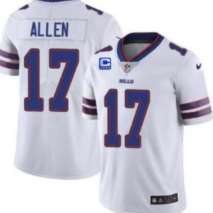 Men Buffalo Bills 2022 #17 Josh Allen White With 4-star C Patch Vapor Untouchable Limited Stitched Jersey