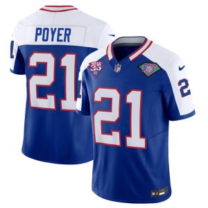 Men Buffalo Bills #21 Jordan Poyer Blue/White 2023 F.U.S.E. 75th Anniversary Throwback Vapor Untouchable Limited Football Stitched Jersey