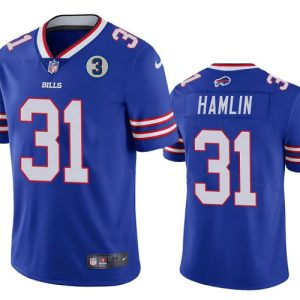 Men Buffalo Bills #31 Damar Hamlin Blue With NO.3 Patch Vapor Untouchable Limited Stitched Jersey