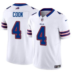 Men Buffalo Bills #4 James Cook White 2023 F.U.S.E. Vapor Untouchable Limited Football Stitched Jersey